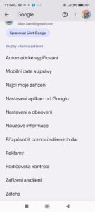 Sekce Google v MIUI