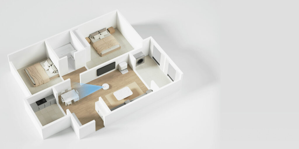 Vysavač se bez problémů orientuje v domácnosti