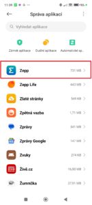 Vyhledejte a otevřete požadovanou aplikaci