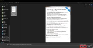 Zvolte soubor s fotografií dokumentu a potvrďte tlačítkem Otevřít
