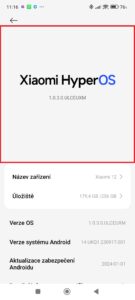 Klepněte na dlaždici s logem Xiaomi HyperOS