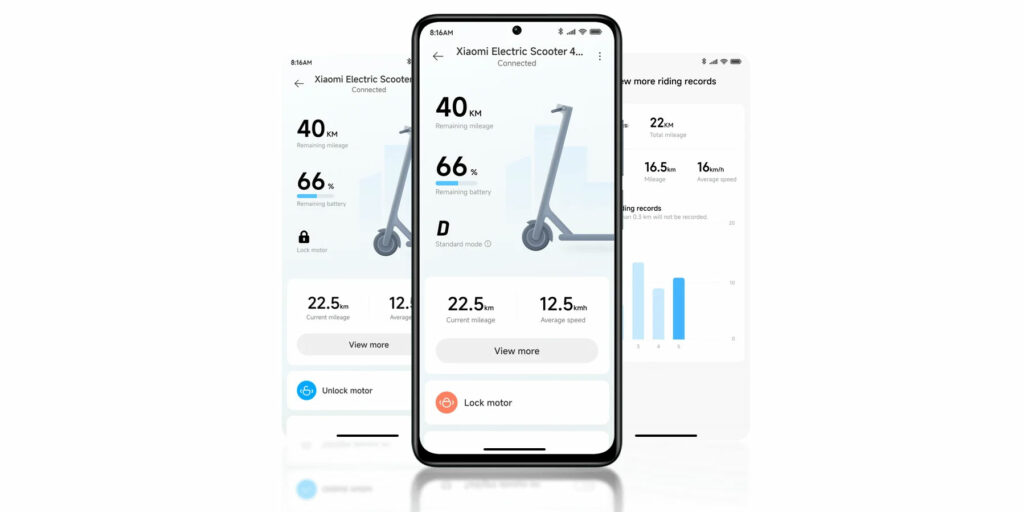 Obě koloběžky je možné (nebo přesněji nutné) přes Bluetooth spárovat s mobilní aplikací Mi Home