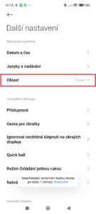 Otevřete položku Oblast