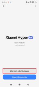 Stiskněte tlačítko Zkontrolovat aktualizace