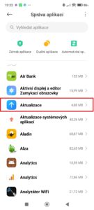 Vyhledejte a otevřete aplikaci Aktualizace