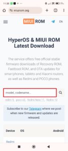 Zadejte model telefonu