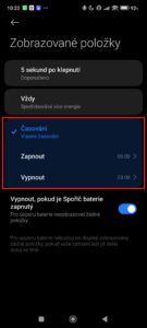 Aktivní displej (AoD) bude svítit jen v určených časech