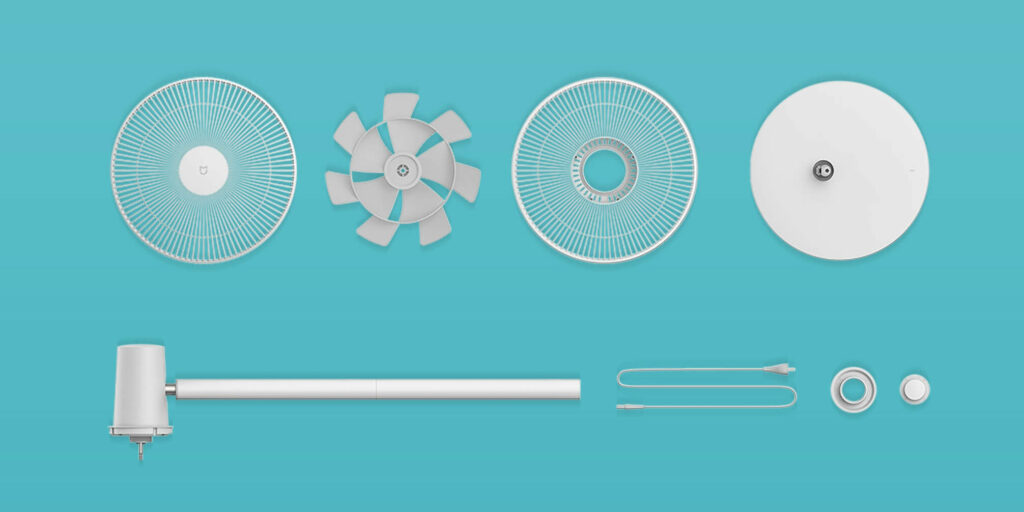 Chytrý ventilátor Xiaomi - obsah balení