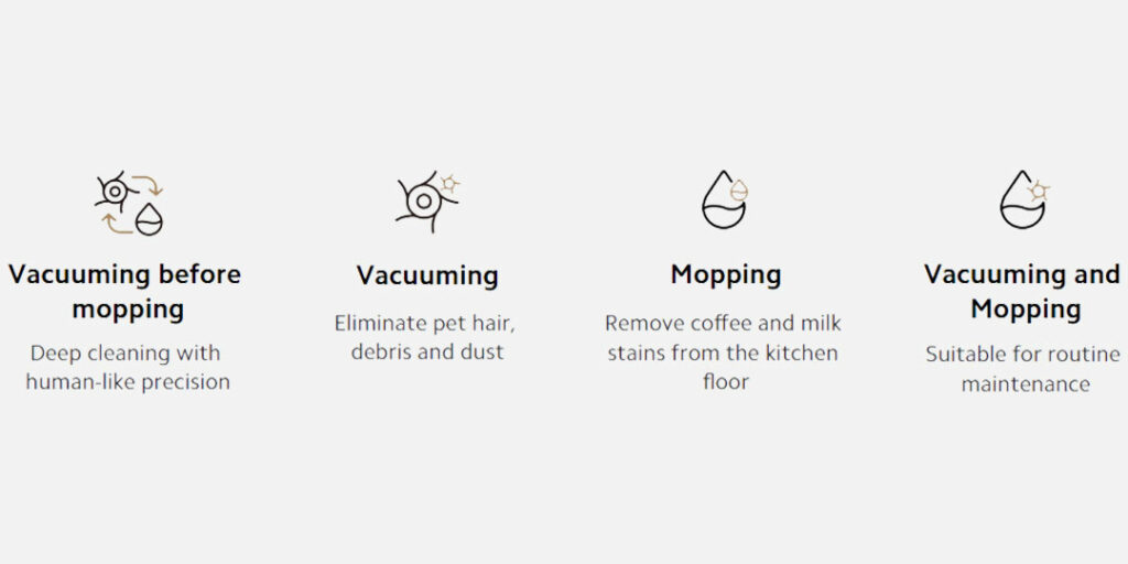 Čtyři režimy úklidu