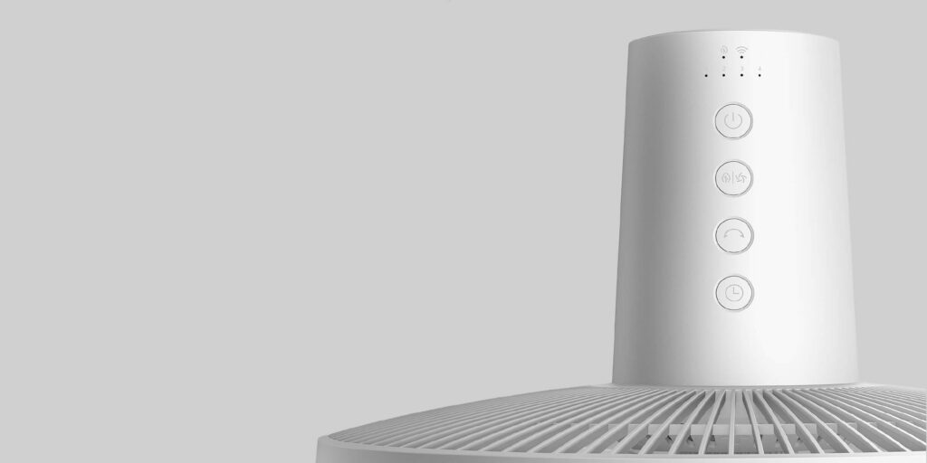 Ovládací prvky na těle ventilátoru