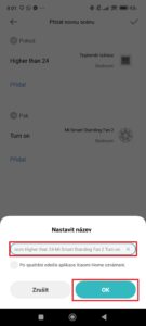 Pojmenování a uložení chytré scény