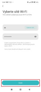 Stiskněte tlačítko Další