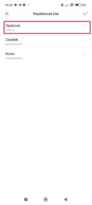 Volba opakování plánu