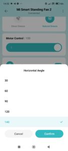 Volba úhlu rozsahu automatické oscilace