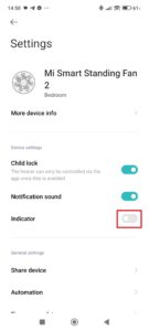 Vypnutí LED indikátorů