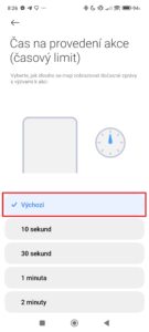 Z nabízených možností zvolte možnosti Výchozí