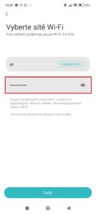Zadejte heslo k Wi-Fi