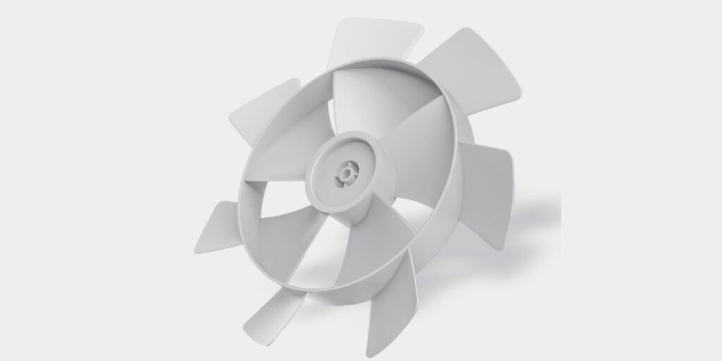 Zajímavostí tohoto ventilátoru jsou dvě řady lopatek