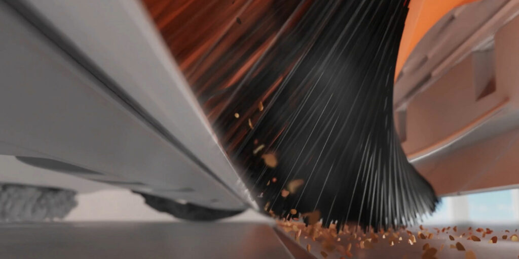 Zametání nečistot hlavním kartáčem