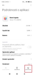 Klepněte na tlačítko Vymazat data