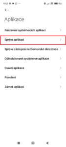 Pokračujte do Správa aplikací