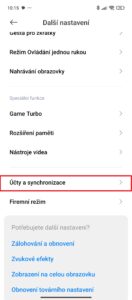Přejděte do Účty a synchronizace