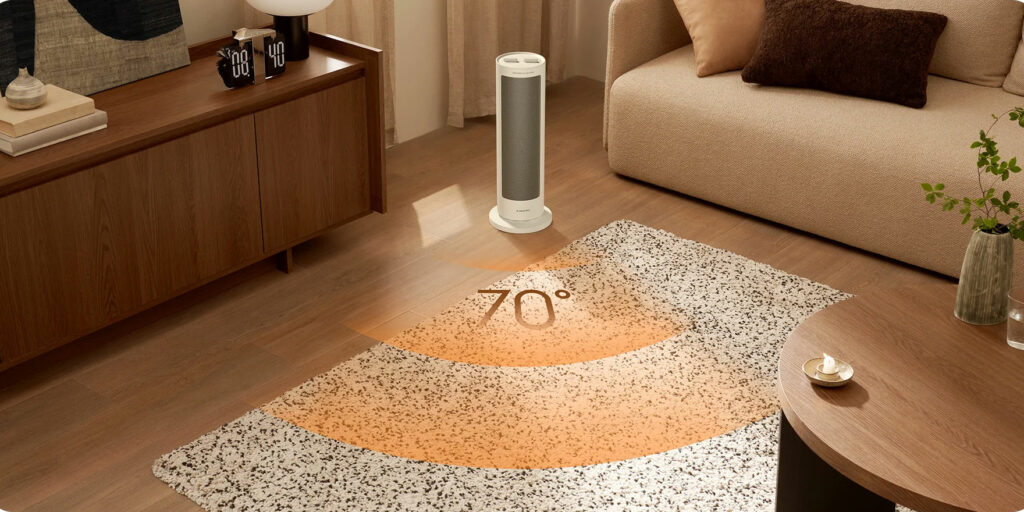 Teplovzdušný sloupový ventilátor Xiaomi může oscilovat v úhlu 70°