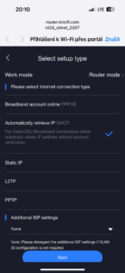 Nastavení internetového přiipojení