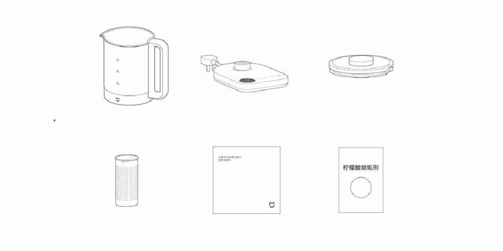 Obsah balení multifunkční konvice Xiaomi
