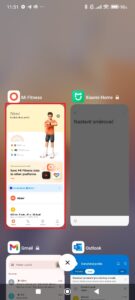Podržte prst na náhledu aplikace Mi Fitness