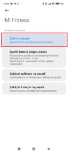 Přepněte na Žádné omezení