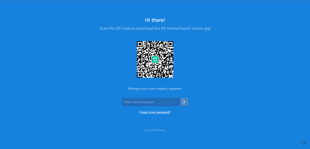 Úvodní stránka webové administrace - recenze Xiaomi Mesh System AX3000 NE