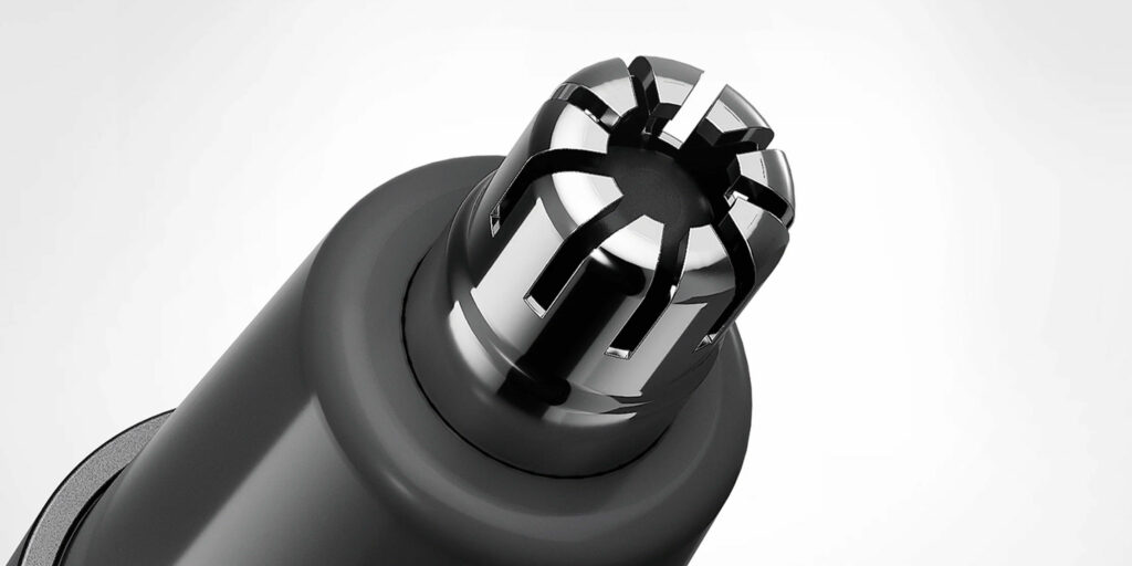 Vertikálně zakřivené čepele umožňují hladké a bezpečné stříhání