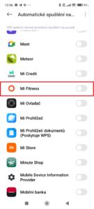 Vyhledejte aplikaci Mi Fitness