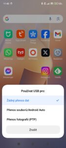Zvolte požadovaný režim