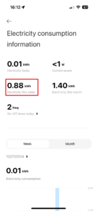 Spotřeba v aktuální týdnu (kWh)