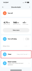 Časovač zapínání a vypínání