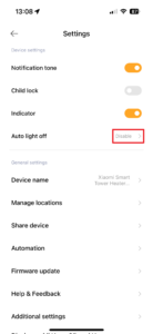 Automatické vypnutí kontrolek