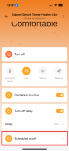 Naplánované zapnutí a vypnutí