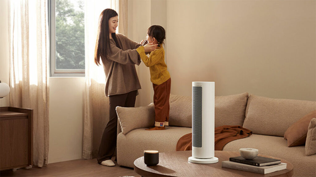 Ohřívač má výšku optimalizovanou tak, aby efektivně vytápěl prostor od hlavy až k nohám