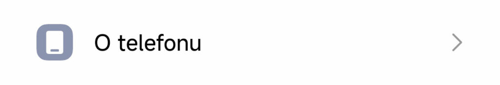 Podíváme se do sekce O telefonu