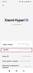 Pokračujte do sekce Úložiště