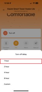 Volba prodlevy vypnutí