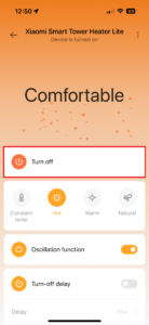 Vypnutí ventilátoru