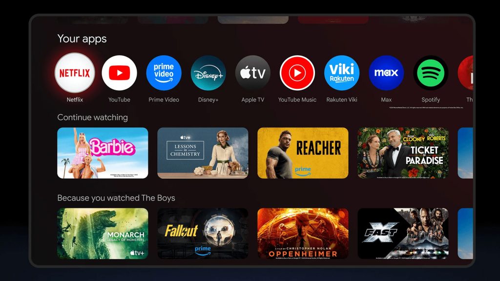 Google TV nabízí přístup k více než 10 000 aplikacím