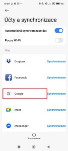 Otevřete položku Google
