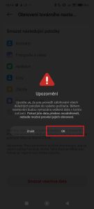 Potvrďte stiskem tlačítka OK