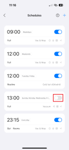 Dočasná deaktivace úklidu