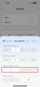 Jeden, nebo dva úklidové cykly
