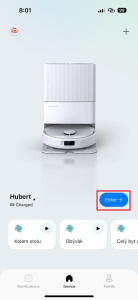 Na úvodní stránce klepněte na tlačítko Enter